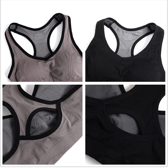 NWOT EMY 2-Pack Black/Gray Racerback Sports Bras Pullover Sports Bra Small (S) - Picture 3 of 12